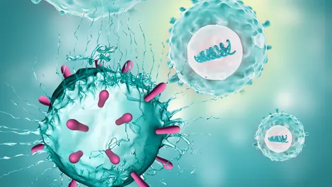Blood cancer cell graphic