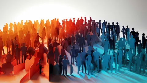 Cardboard cutouts of a crowd