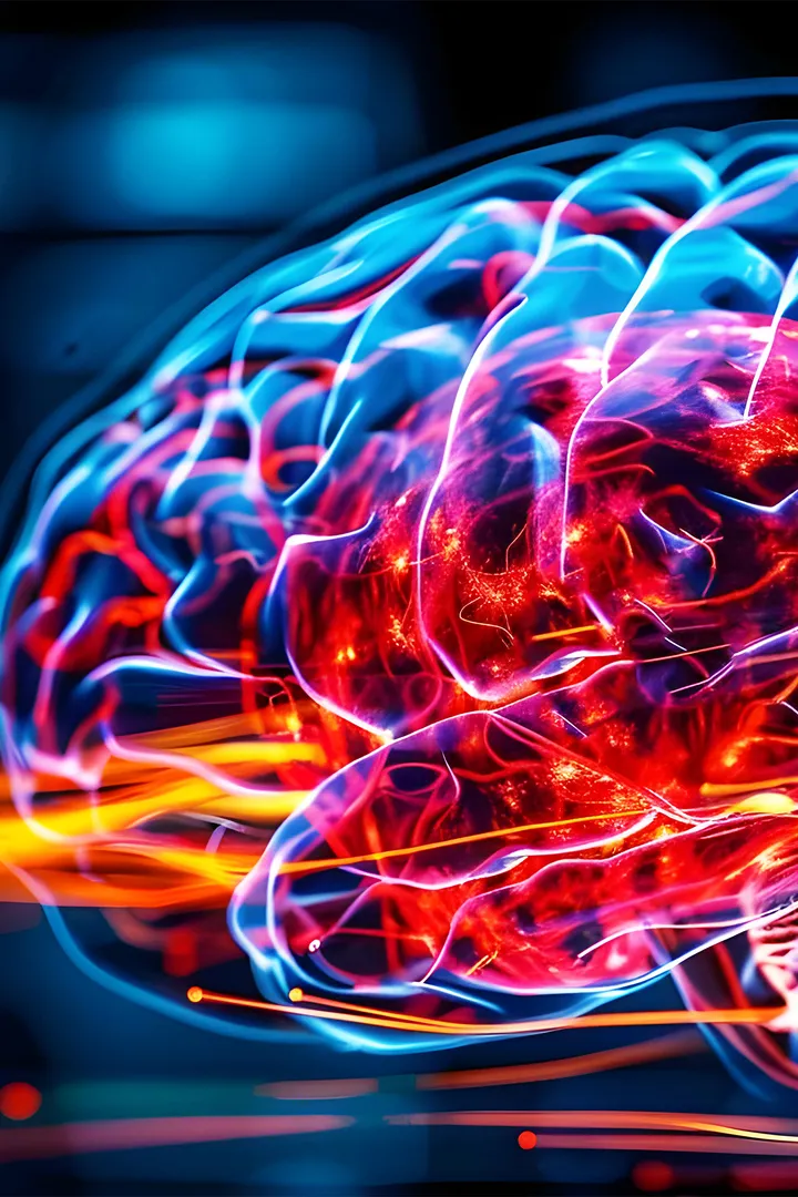 Blood movement in the brain