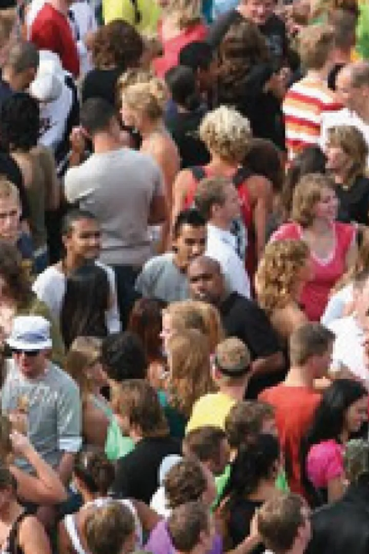 A crowd of people