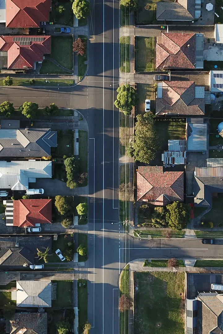 Aerial photo of a suburb