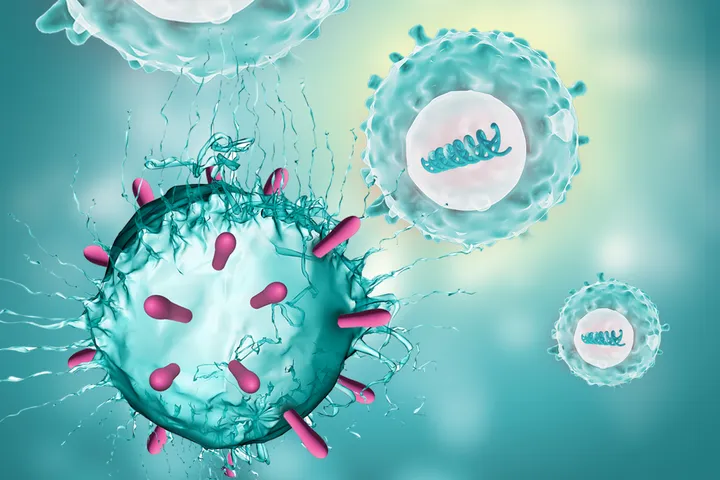 Blood cancer cell graphic