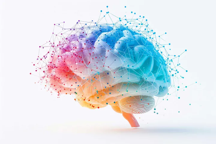 A colourful brain and connections